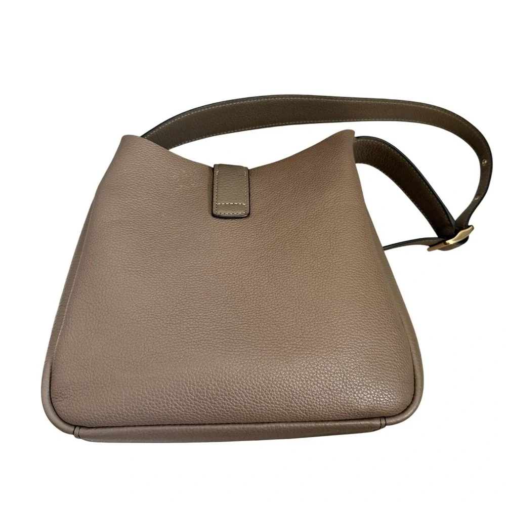 Coach Hadley Bucket Bag Polished Pebble Leather Dark Stone Brown Womens Handbag